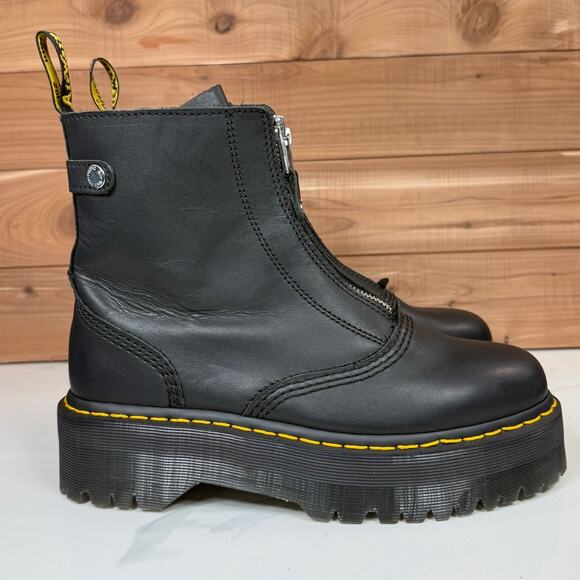 Dr Martens Women's Jetta Zipped Sendal Leather Platform Boots Black size 9 - Picture 13 of 15